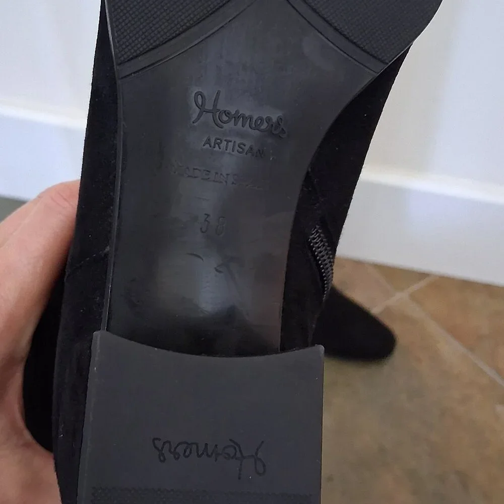 New Homers Artisan Knee Boot Black Suede